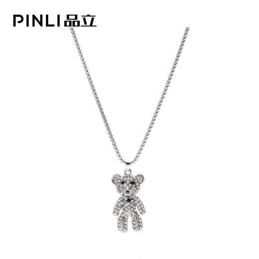 PINLI品立2021秋季男士配饰潮流小熊吊坠项链饰品首饰D213628403 商品图0