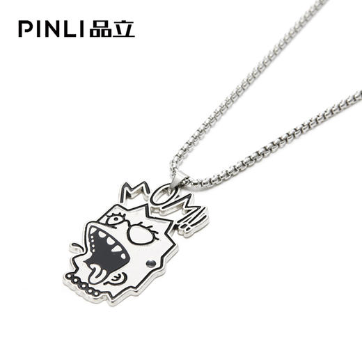 PINLI品立2021秋季男配饰合金搞怪表情项链饰品首饰潮D213628405 商品图2