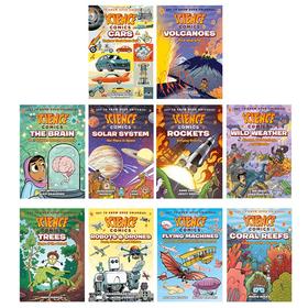 英文原版 科学漫画10册 Science Comics: solar system,Flying Machines,Rockets,The Brain,cars 儿童探索认知STEM书籍自然科普