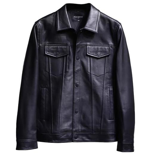 PEACEBIRD太平鸟男装2021冬季新款时尚休闲皮衣B1BDB4F27 商品图0