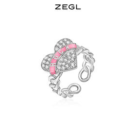 ZEGL设计师爱心戒指女小众设计时尚个性指环ins风装饰食指开口戒