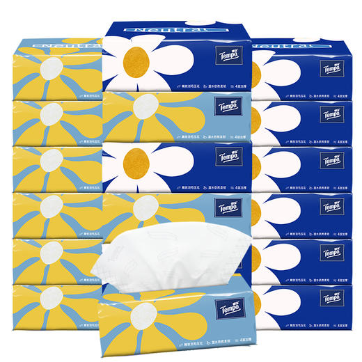 得宝（Tempo） 软抽纸巾 Mini系列4层加厚80抽18包整箱装（新旧包装随机发货） 商品图1