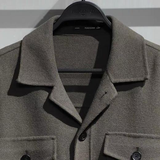 太平鸟2021冬翻领羊毛双面呢衬衫夹克外套B2CHB4267 商品图2