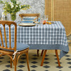 莫兰迪小格纹清新雅致棉布餐桌布 商品缩略图0