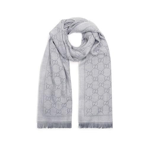 GUCCI/古驰 GUCCI围巾 羊毛双G图案提花中长款流苏边女士围巾 133483 3G200 商品图14