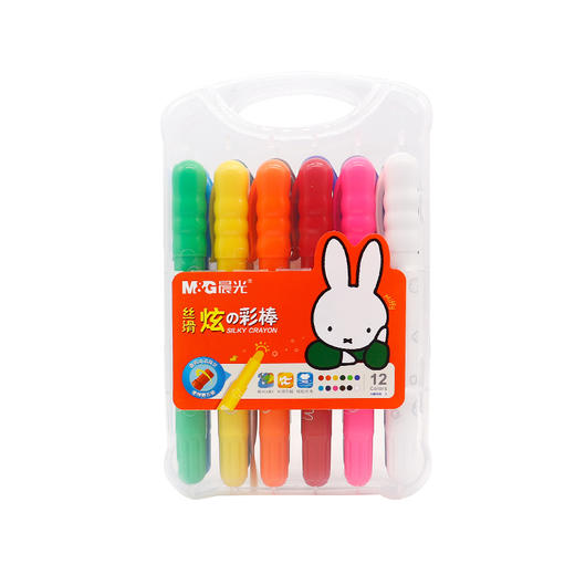 晨光米菲丝滑炫彩棒12色FGMY5825文具彩绘棒水洗可洗旋转油画棒 商品图0