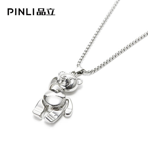 PINLI品立2021秋季男配饰可活动小熊合金项链饰品首饰D213628409 商品图2
