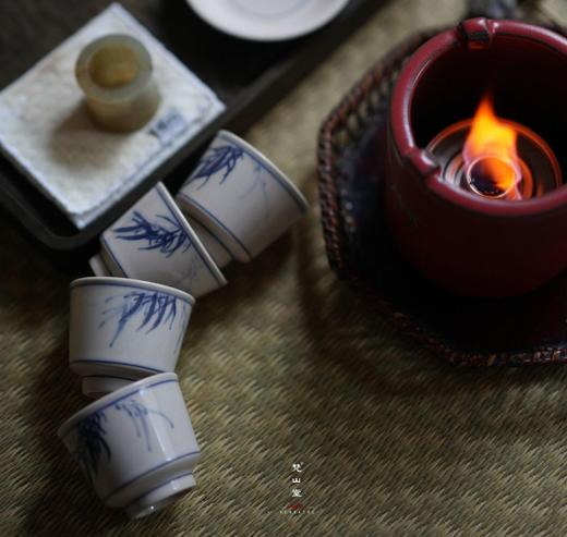 梵山堂品茗苏打釉开片收回青花单杯诗文茶杯纯手工功夫茶具套装 商品图3