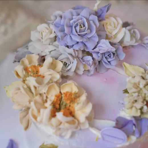 【长春花蓝】豆沙裱花、自然系韩式裱花 | （默认火芒夹心） 商品图0