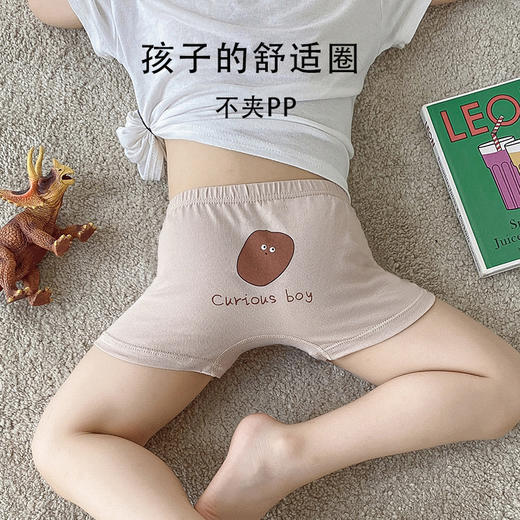 【4条装 艾草抑JUN 舒适透气 天然安全】卡通男童内裤秋冬新款儿童平角四角裤 中小童A类纯棉短裤 商品图2