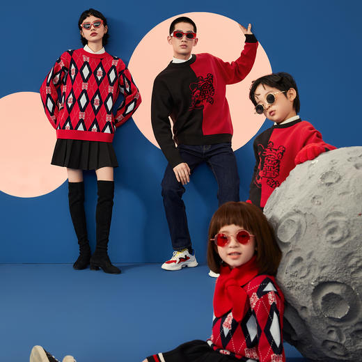 【艺术家刘丹联名】迷你巴拉亲子装新年季柔软套头毛衣 商品图2