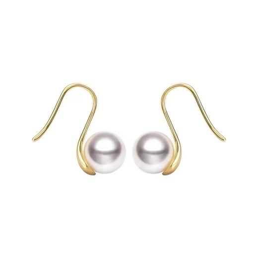 舞 金18k海水珍珠耳钉104732 8.5-9mm 商品图0