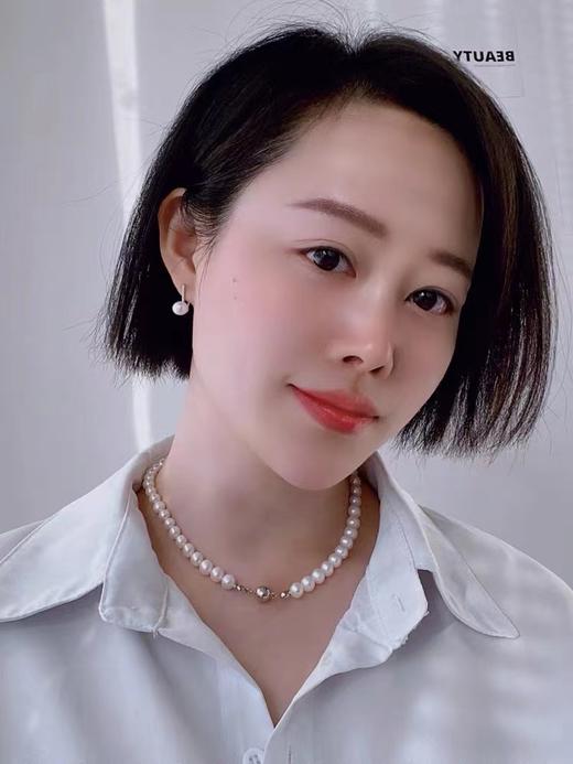 weiyi 银925淡水珍珠耳钉104975 7.5-8mm白 商品图3