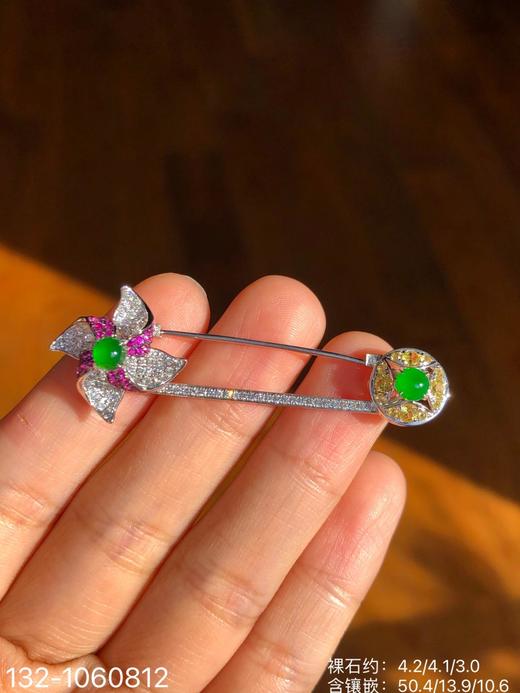 132-1060812，老坑艳绿风车胸针，23999 商品图8