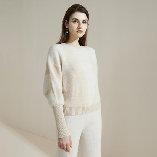 METTE羊绒世家冬女士针织衫套头圆领羊绒衫宽松蝙蝠袖打底针织衫 商品图1