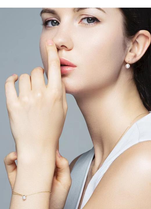 舞 金18k海水珍珠耳钉104732 8.5-9mm 商品图3