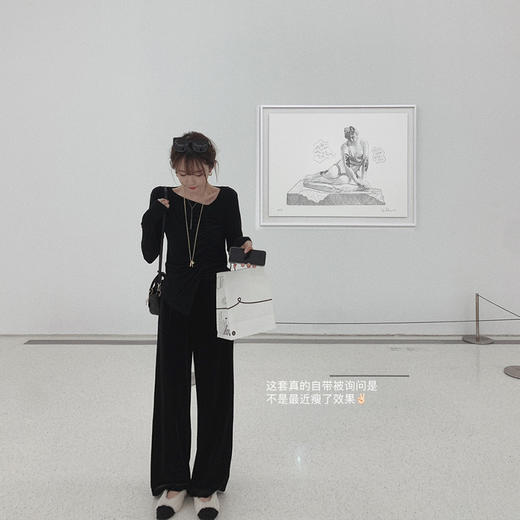 金蘑菇菇【丝绒及地裤】垂坠显瘦，秋冬日常爱穿的舒服裤 商品图2