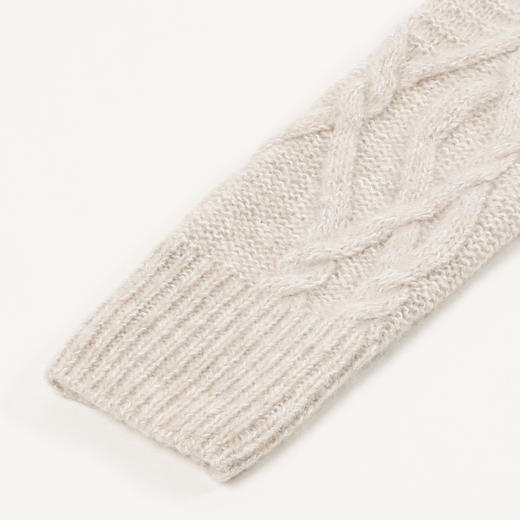 METTE羊绒世家冬女士羊绒针织衫高领套头山羊绒纯色加厚绞花毛衣 商品图4