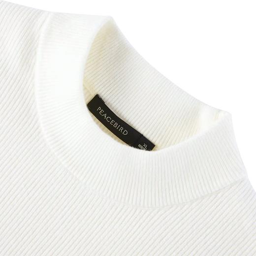 太平鸟男装 针织打底衫白色半高领毛套衫B1EBB4242 商品图2