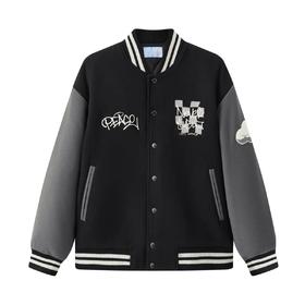 太平鸟男装 棒球服外套秋季男字母夹克男B1BCB4101