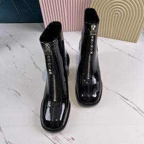 IUIU SECOND 秋冬时尚拉链元素粗跟短靴