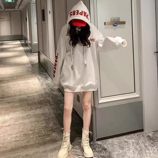 连帽卫衣女2021年秋冬新款加绒加厚宽松bf韩版学生外套潮ins 商品图2