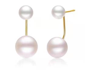 美裕 【倾心】金18k海水珍珠耳钉103693 6-8mm白