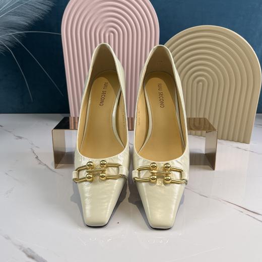 IUIU SECOND 2021春夏款油蜡羊皮浅口高跟鞋 商品图8