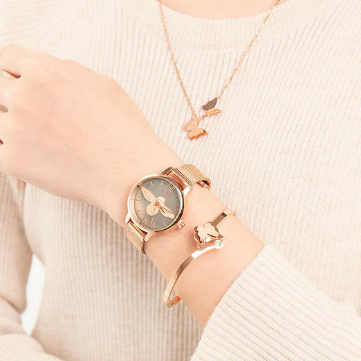 【优雅气质】LUSHIKA灵动小蜜蜂腕表三件套时尚百搭精美高硬度耐磨损通光性好防水 商品图4