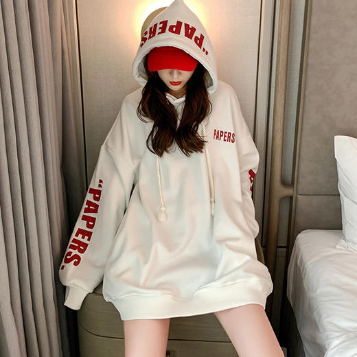 连帽卫衣女2021年秋冬新款加绒加厚宽松bf韩版学生外套潮ins 商品图1