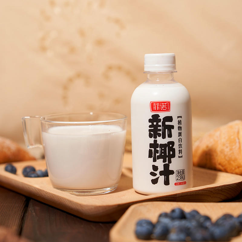 菲诺 零糖椰汁 椰肉鲜榨 浓浓椰香 植物蛋白饮料 238g*9瓶