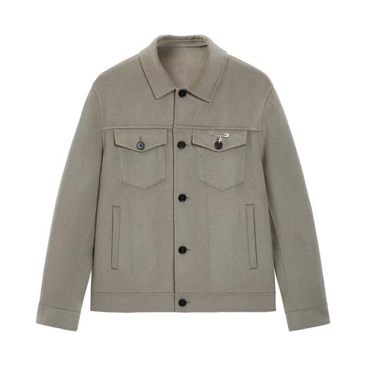 太平鸟男装 呢子外套男卡其色工装夹克男B1BCB4209 商品图0