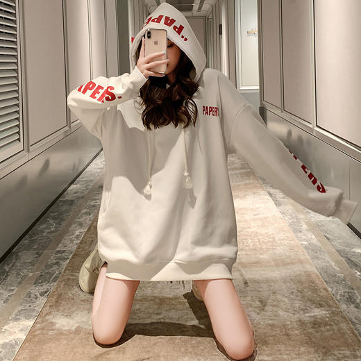 连帽卫衣女2021年秋冬新款加绒加厚宽松bf韩版学生外套潮ins 商品图0