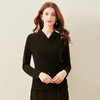 丁摩 秋冬交叉V领打底衫女内搭洋气小衫弹力闪光丝上衣20-220 -DJ99 商品缩略图7
