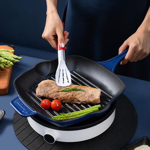 【米其林主厨亲用推荐】Amercook深蓝铸铁烤盘 商品图0