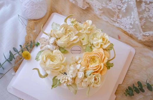 【冬日暖阳】奶油霜裱花｜自然系韩式裱花（默认火芒夹心） 商品图0