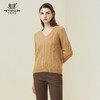 METTE羊绒世家冬新品女士100%山羊绒衫V领套头加厚保暖针织打底衫 商品缩略图0