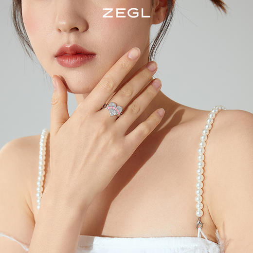 ZEGL设计师爱心戒指女小众设计时尚个性指环ins风装饰食指开口戒 商品图5