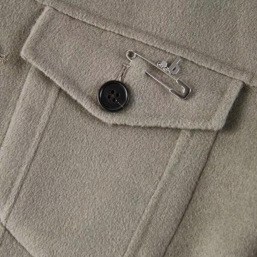 太平鸟男装 呢子外套男卡其色工装夹克男B1BCB4209 商品图3