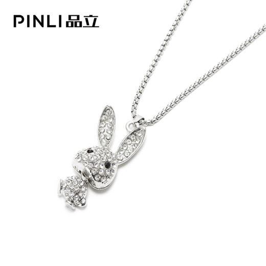 PINLI品立2021秋季配饰男兔子合金时尚简约项链饰品潮D213628410 商品图2