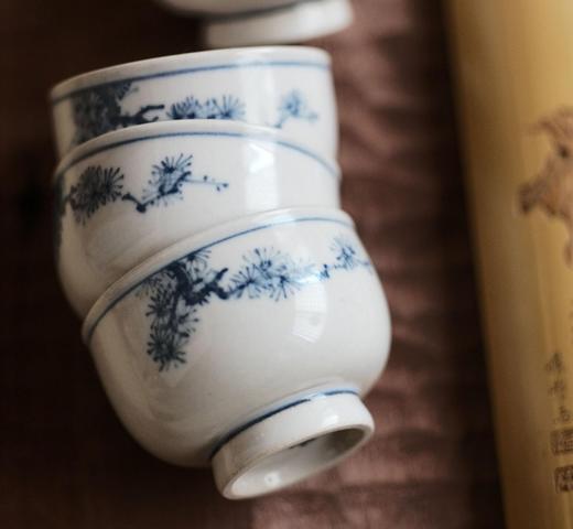 梵山堂品茗苏打釉开片收回青花单杯诗文茶杯纯手工功夫茶具套装 商品图8