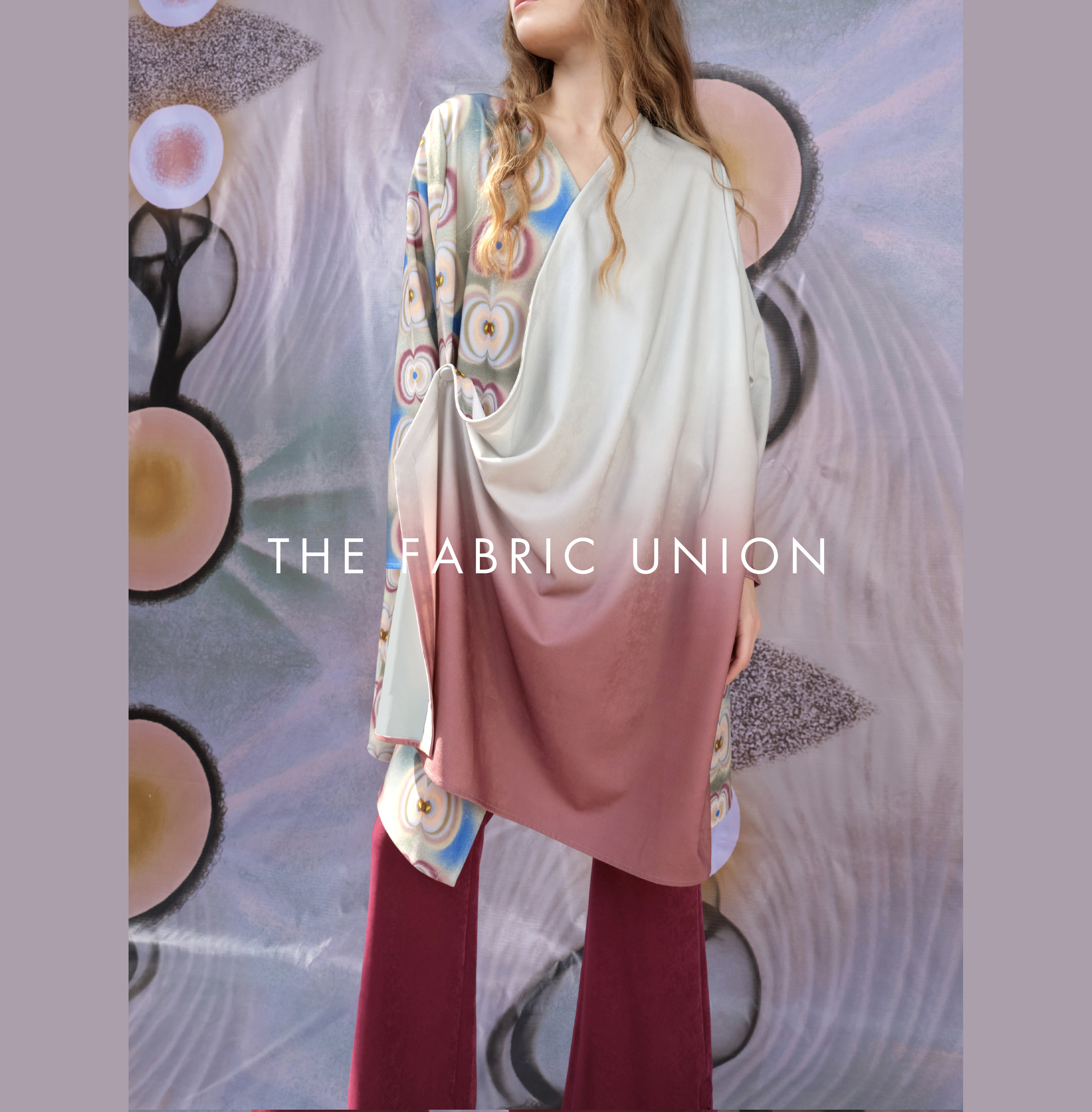 THE FABRIC UNION印花休闲长款衬衫休闲微喇叭裤