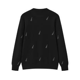 太平鸟男装 黑色毛衣2021年冬季新款针织衫B1EBB4434