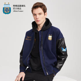 阿根廷国家队官方商品丨深蓝雄鹰夹克棒球服外套皮刺绣梅西球迷