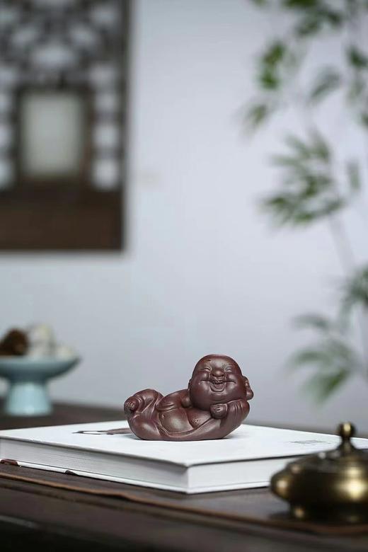 开心罗汉可做笔架 尺寸:长9cm  宽5cm  高5cm！   泥料:原矿老紫泥 商品图6
