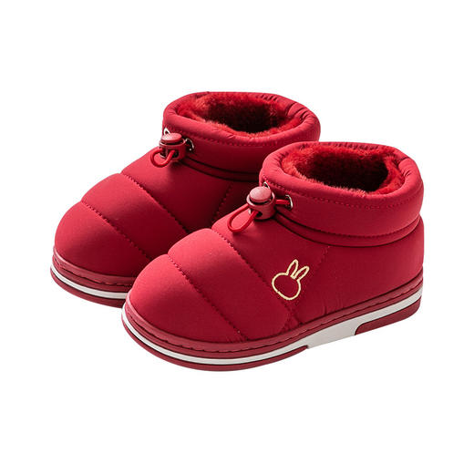 【儿童羽绒棉鞋】秋冬大童加绒棉拖鞋雪地靴 保暖法兰绒短靴防水棉鞋 商品图4