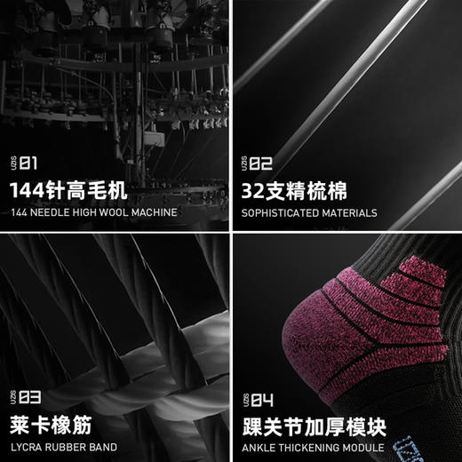 ACE综合级 UZIS专业篮球袜男长筒实战精英袜高帮毛巾运动袜[光束] 商品图4