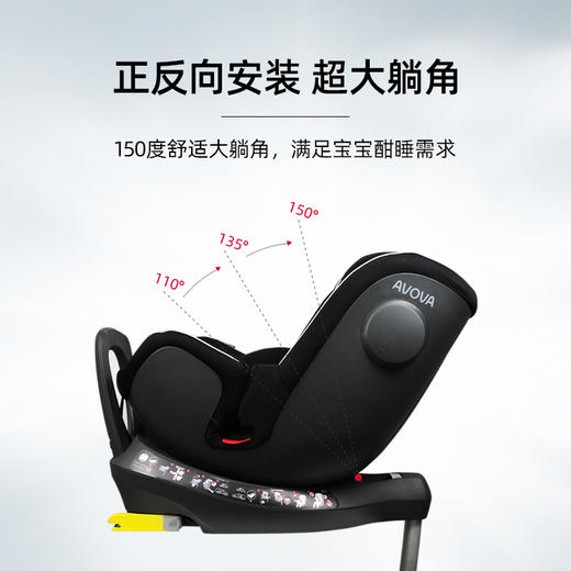 AVOVA小旋风德国车载儿童安全座椅汽车用宝宝0-7岁360旋转正反向 商品图3