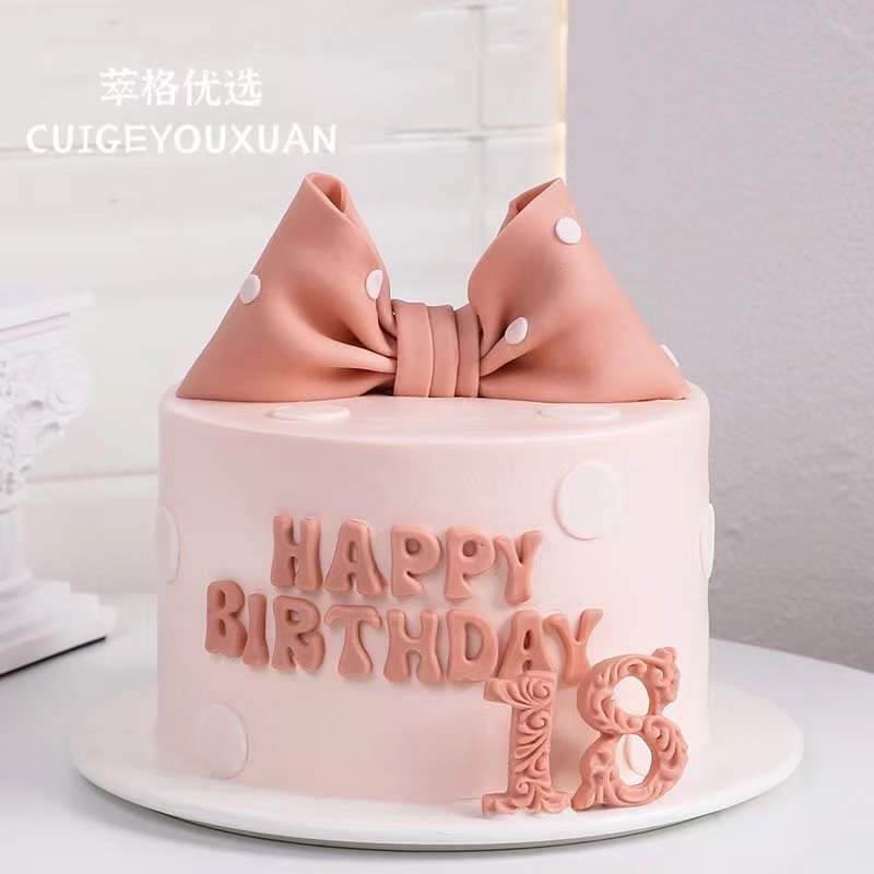 sorever18蝴蝶结翻糖女神蛋糕