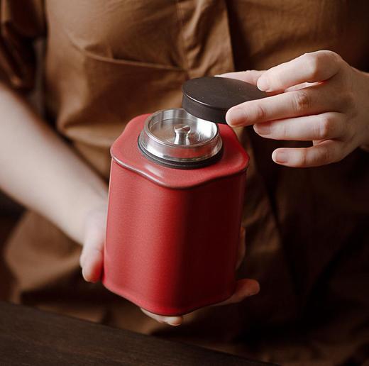 梵山堂景德镇茶叶罐茶仓苏打釉收回青花山水诗文中式陶瓷茶罐高端茶罐 商品图10